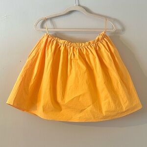 Zara Yellow Strapless Puff Crop Top Size M
